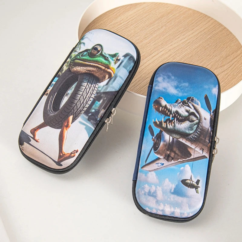 Italian Brainrot Pencil Case Tungtungtung Sahur Pencil Pouch Abstract AI Stationery Bag Back to School Pen Bags Pencil Pouch