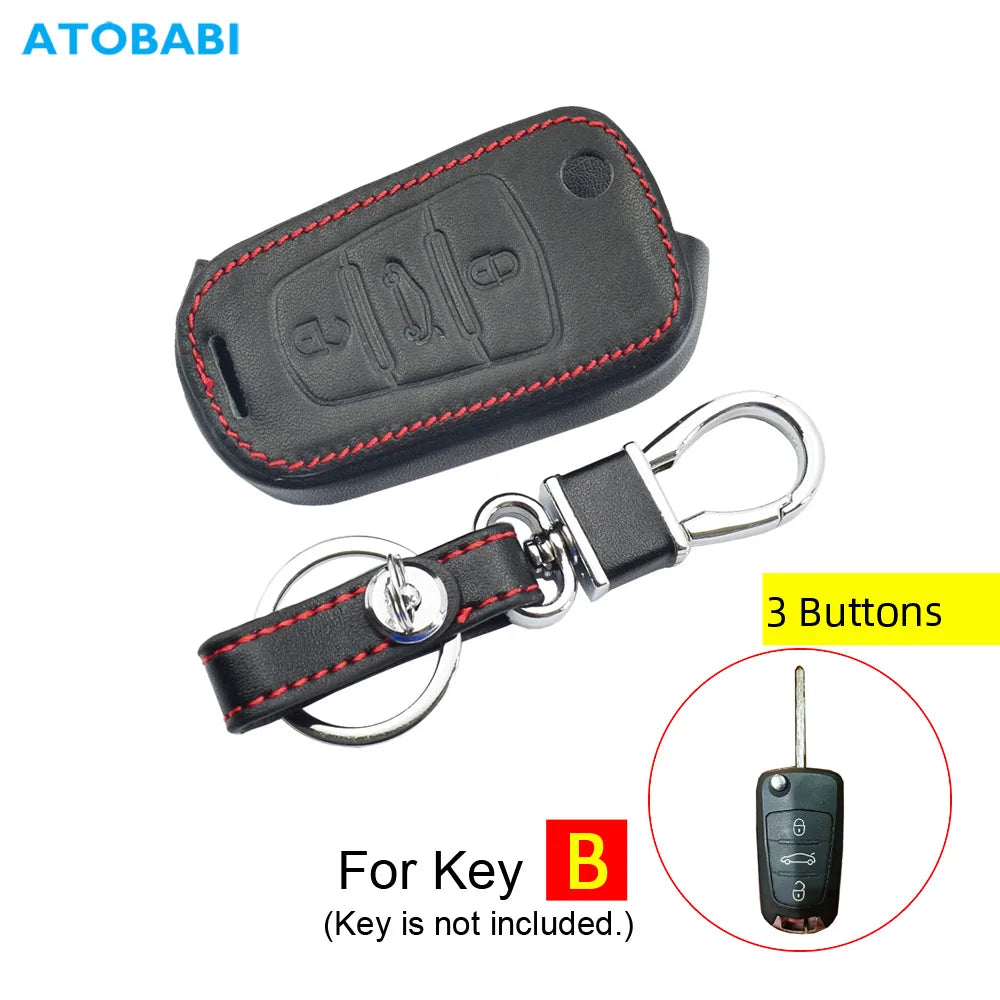 Custodia in pelle per chiavi auto per Great Wall Haval Hover H1 H3 H6 H2 H5 C50 C30 C20R M4 portachiavi pieghevole a 3 pulsanti con telecomando