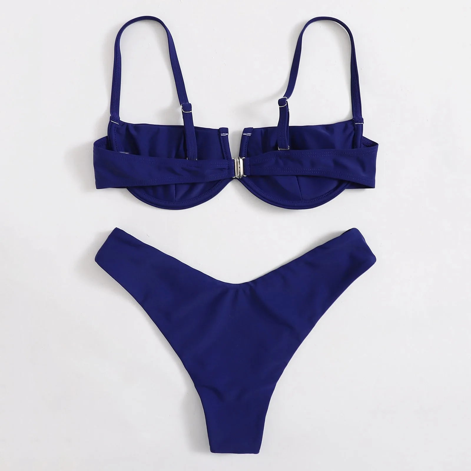 Woman Swimsuits Women'S Summer Fashion Steel Push Up Two Piece Swimsuit Sexy Bikini Solid Color Swimsuit купальник 2025 тренд