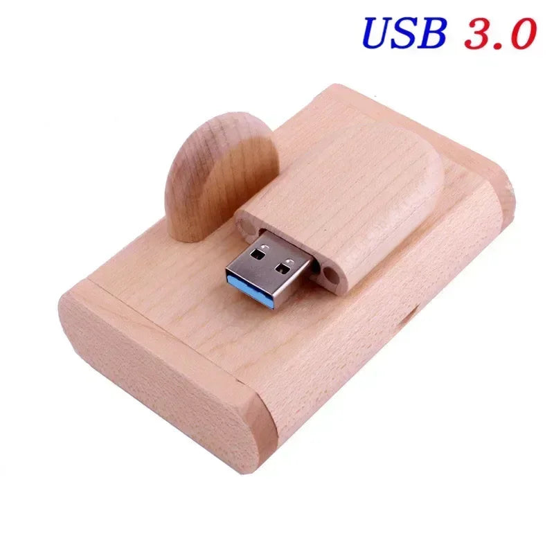 JASTER USB 3.0 High Speed LOGO Wooden Box Personal Logo Customer Pendrive 8GB 16GB 32GB 64GB USB Flash Drive Pen Drive U Disk