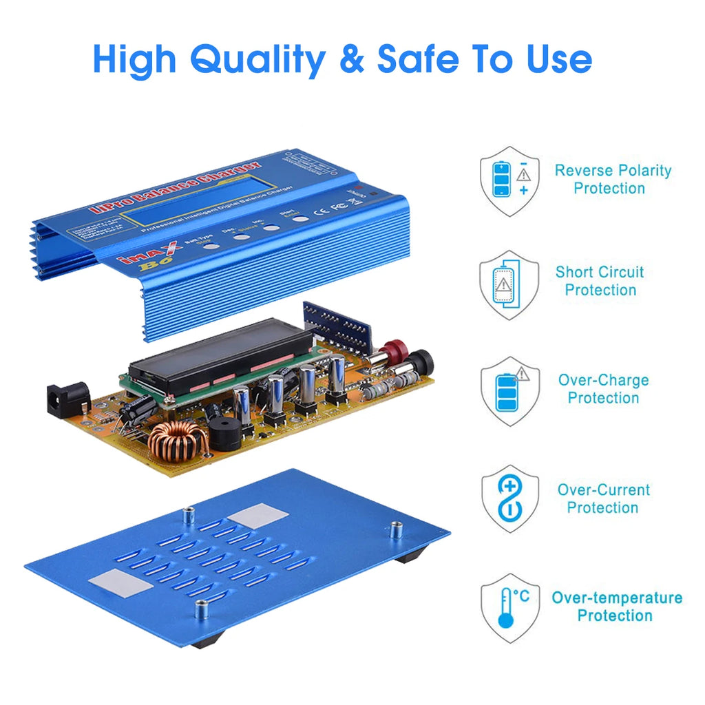 HTRC iMAX B6 80W Battery Charger Lipo NiMh Li-ion Ni-Cd Digital RC Lipo Charger + 15V 6A Adapter Balance Charger Discharger