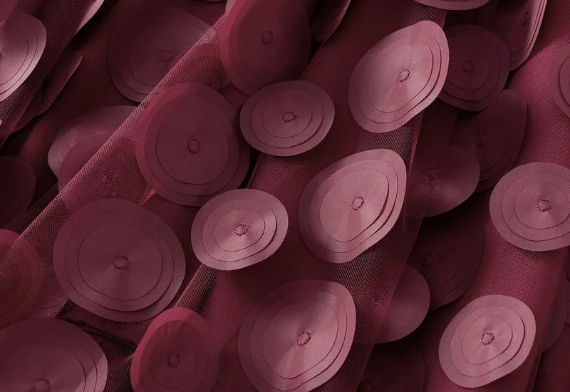 Autumn Winter 3D Circular Applique Mesh Long Skirts 2024 Korean Fashion Hepburn Style High Waist A-LINE Skirt