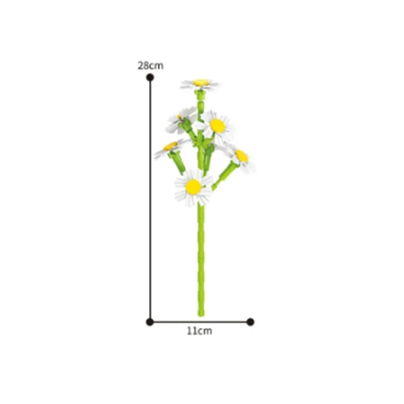 Valentine's Day Immortal Bouquet Creative Desktop Decoration Flowers Building Blocks Puzzle Simulation Toy Girls Gifts #T3