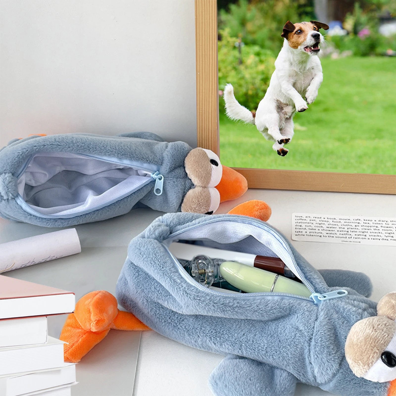 Plush Bird Pencil Case Purse Animal Stationery Pouch for Kids Home Boys and Girls Creative Pencil Marker Holder Organizer School