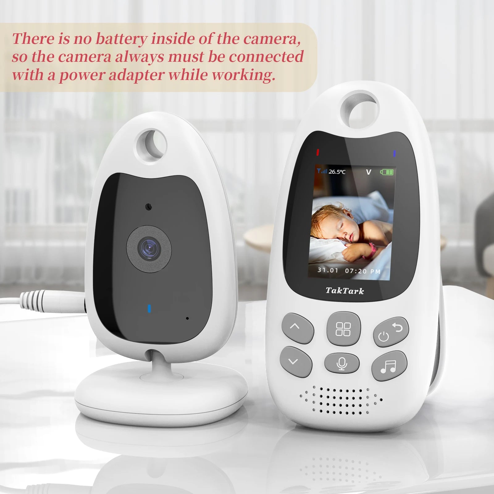 Wireless Video Baby Monitor 2.0 2.8 inch Color  Security Camera 2 Way Talk Night Vision IR LED Temperature Monitoring 8 Lullaby