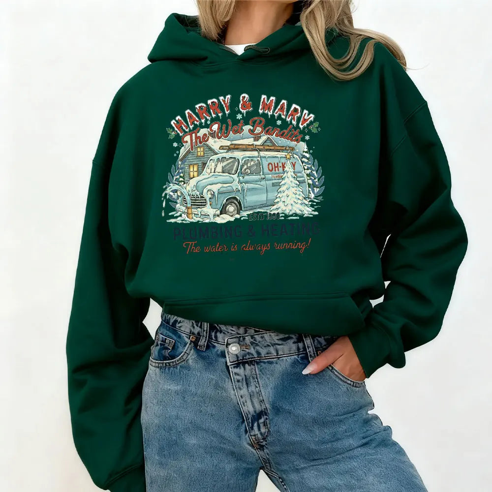 Winter Clothes Women Wet Bandits Christmas Funny Home Alone Movie Crewneck Hoodie Holiday Crewneck Xmas Movie Nights Sweatshirt