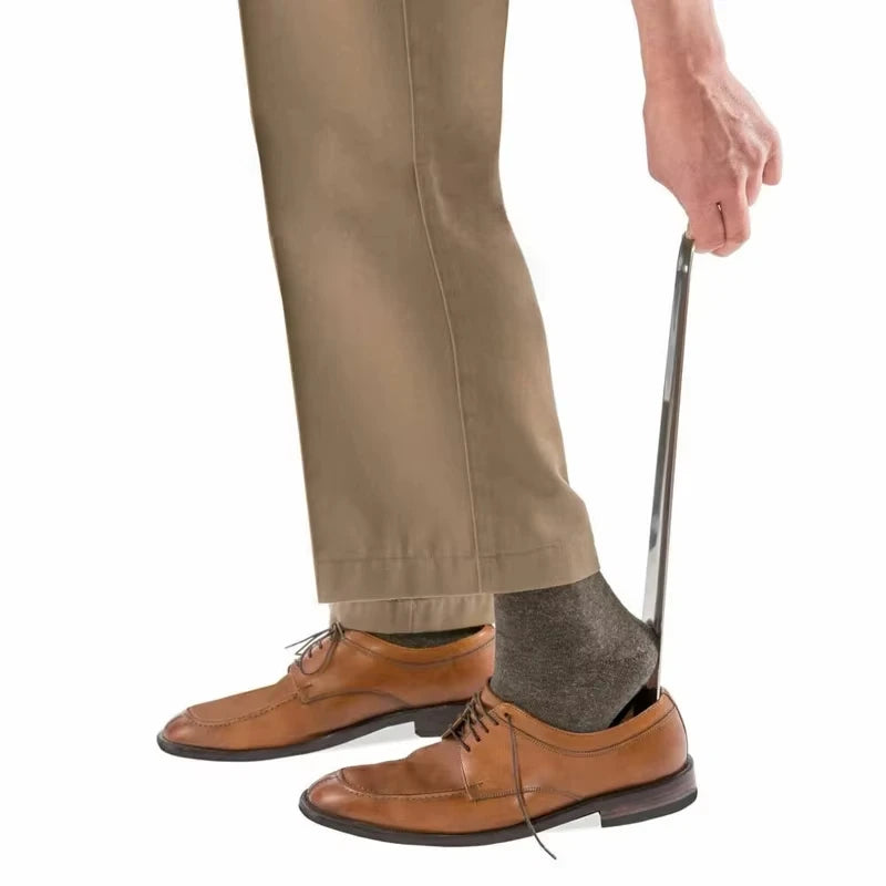 Stainless Steel Shoe Horns Long Handle Home Professional Shoehorn Metal Shoe Extractor Shoe Remover Lifter Pull Tools 52CM