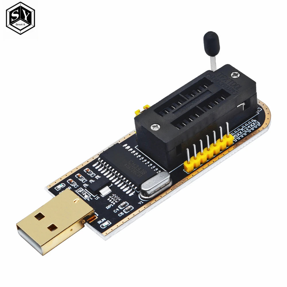 CH341A 24 25 Series EEPROM Flash BIOS USB Programmer Module + SOIC8 SOP8 Test Clip For EEPROM 93CXX / 25CXX / 24CXX