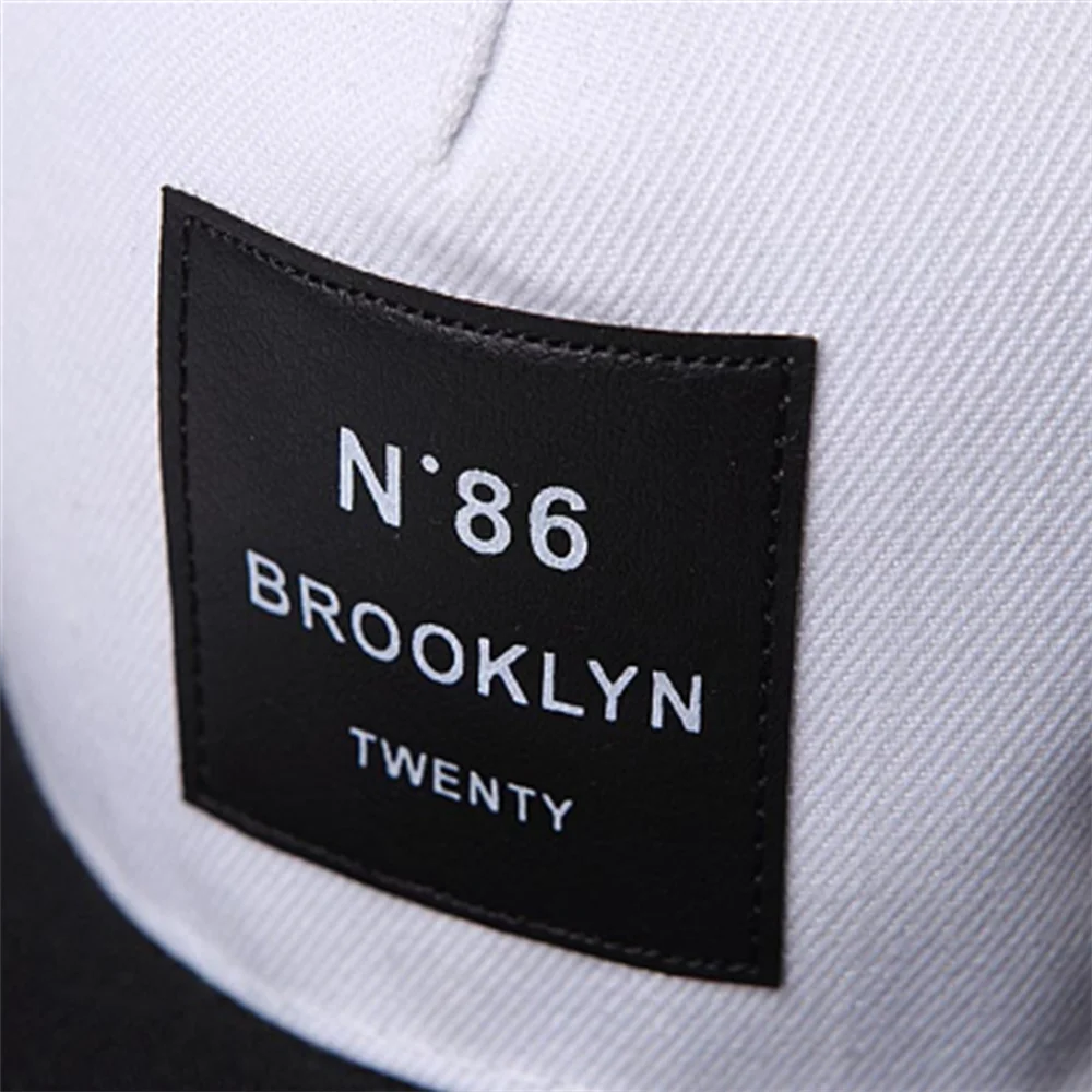 Fashion Men Women BROOKLYN Letters Cotton Adjustable Baseball Cap Leather Label N86 Hip Hop Caps Sun Unisex Snapback Hat