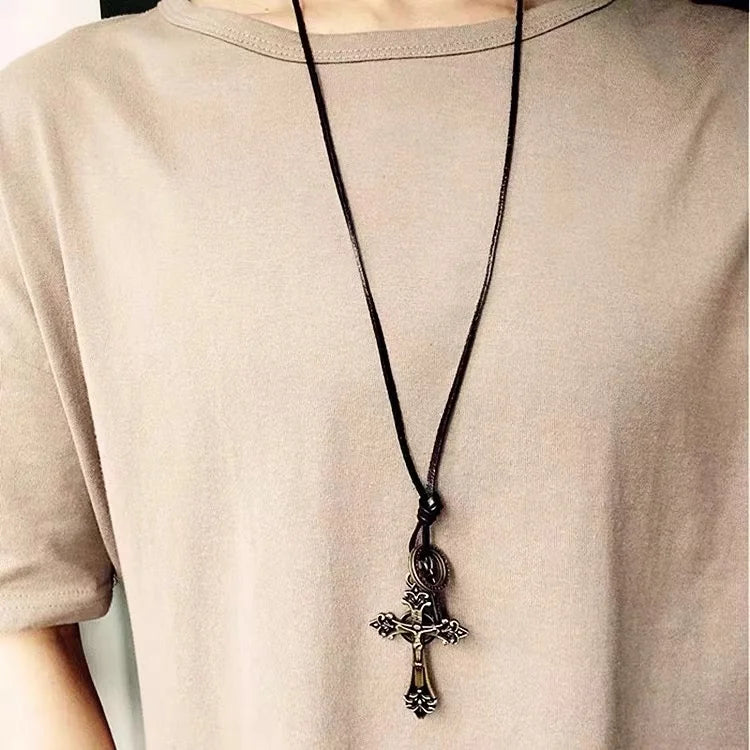 Colar Choker necklaces & pendants Men Necklace Fashion Jewelry Vintage kolye Leather Necklaces Men Statement Necklace for Women