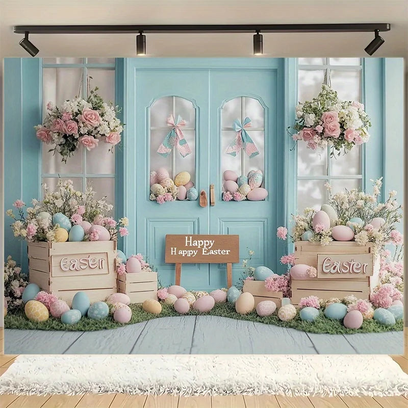 Easter themed polyester background flags for parties, photography studio indoor and outdoor festive decoration flags