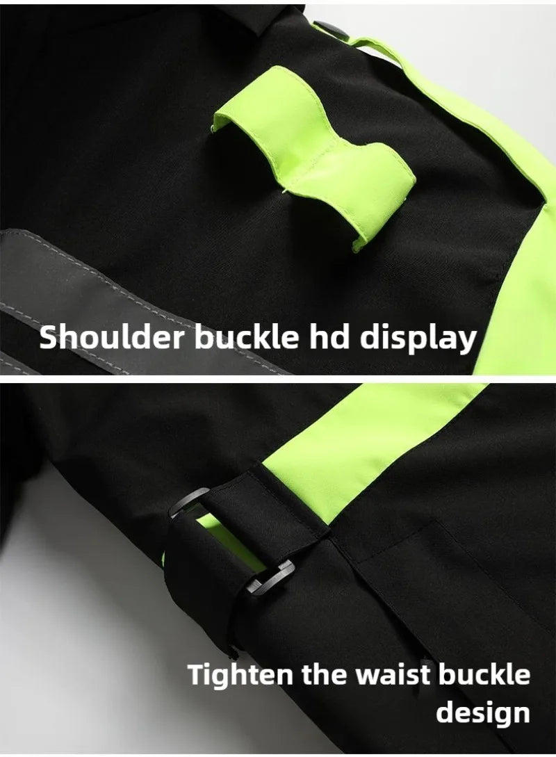 New Winter Work Jacket, Waterproof Windproof Reflective Thermal Coat with Fleece Lining, Stain Resistant