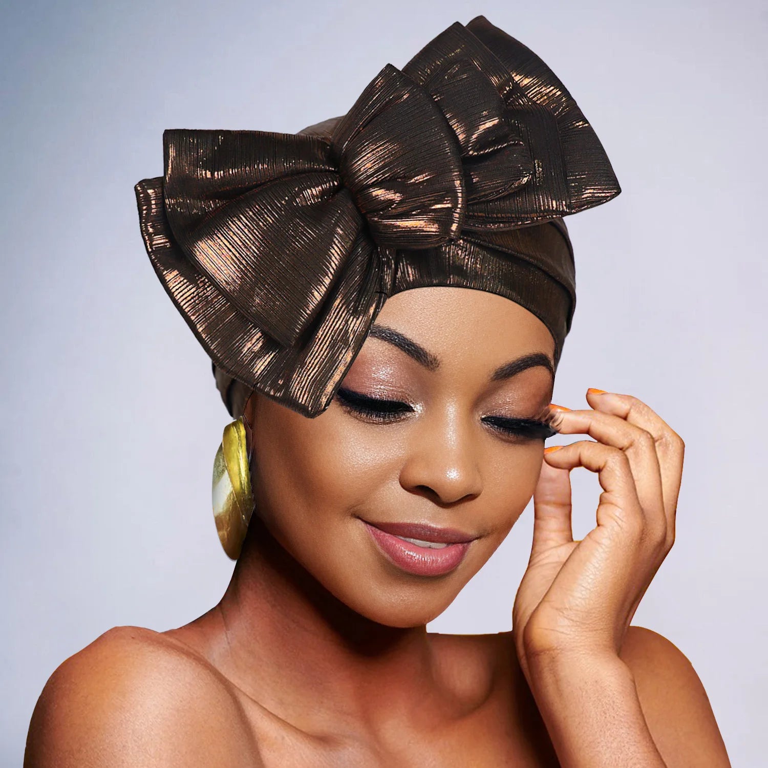 Elastic Bow Turban Caps for Women Muslim Headscarf Hat African Head Wraps Muslim Headwear Headwrap Bonnet Female Turbante Mujer