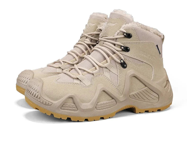 Winter Snow Men‘s Shoes Warm Fur Sneakers Training Waterproof Straps Outdoor Hiking Breathable Shoes Multifunctional Motorcycle