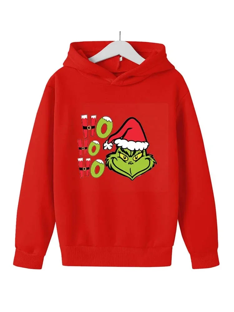 Sweat-shirt pour enfants avec éléments de Noël, vêtements de sport imprimés, adapté aux garçons et aux filles âgés de 3 à 13 ans