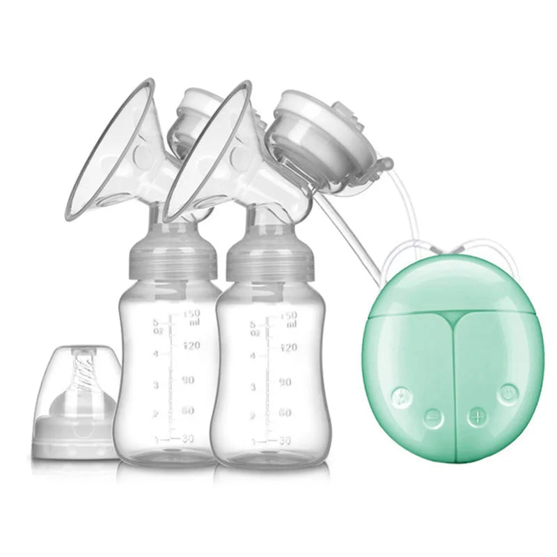 ZIMEITU Double Electric Breast Pumps Powerful Nipple Suction USB Electric Breast Pump with Baby Milk Bottle Cold Heat Pad Nippl