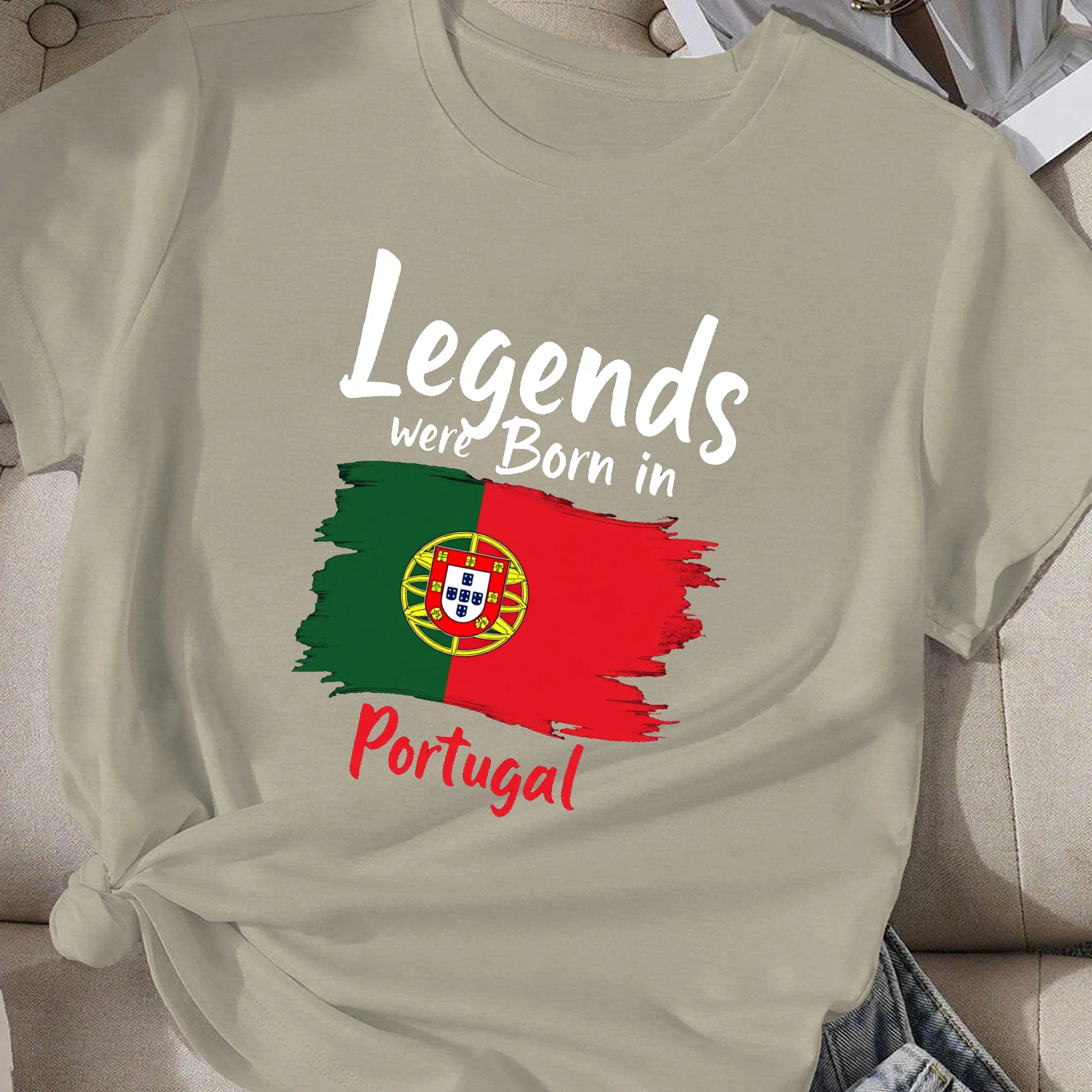 flag Legends were Born in Portugal  women's comfit t-shirt