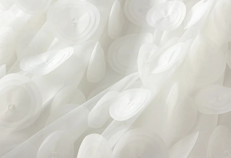 Autumn Winter 3D Circular Applique Mesh Long Skirts 2024 Korean Fashion Hepburn Style High Waist A-LINE Skirt