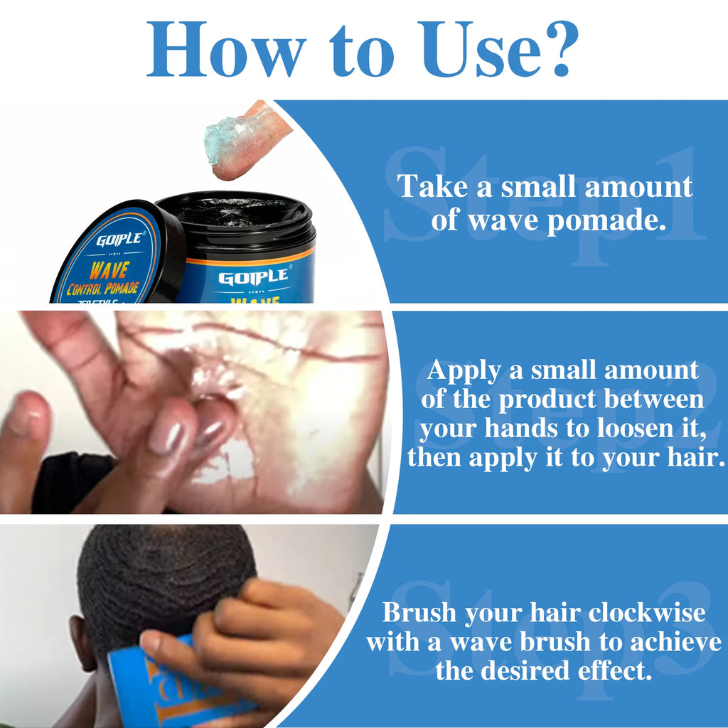 360 Styles Wave Pomade for Men Firm Hold Natural Shine Wave Training & Holding Pomade Easy to Wash Out Wave Grease