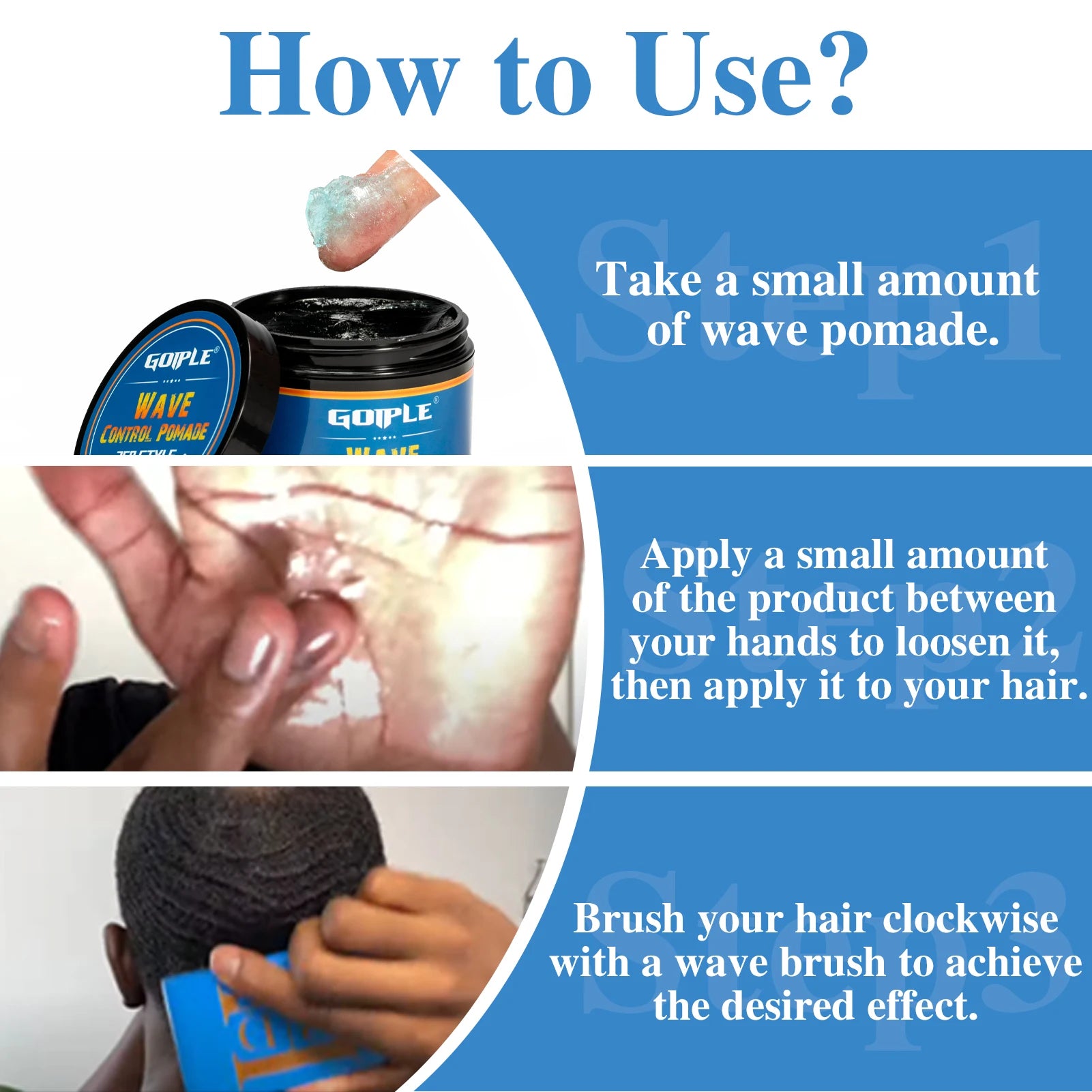 360 Styles Wave Pomade for Men Firm Hold Natural Shine Wave Training & Holding Pomade Easy to Wash Out Wave Grease