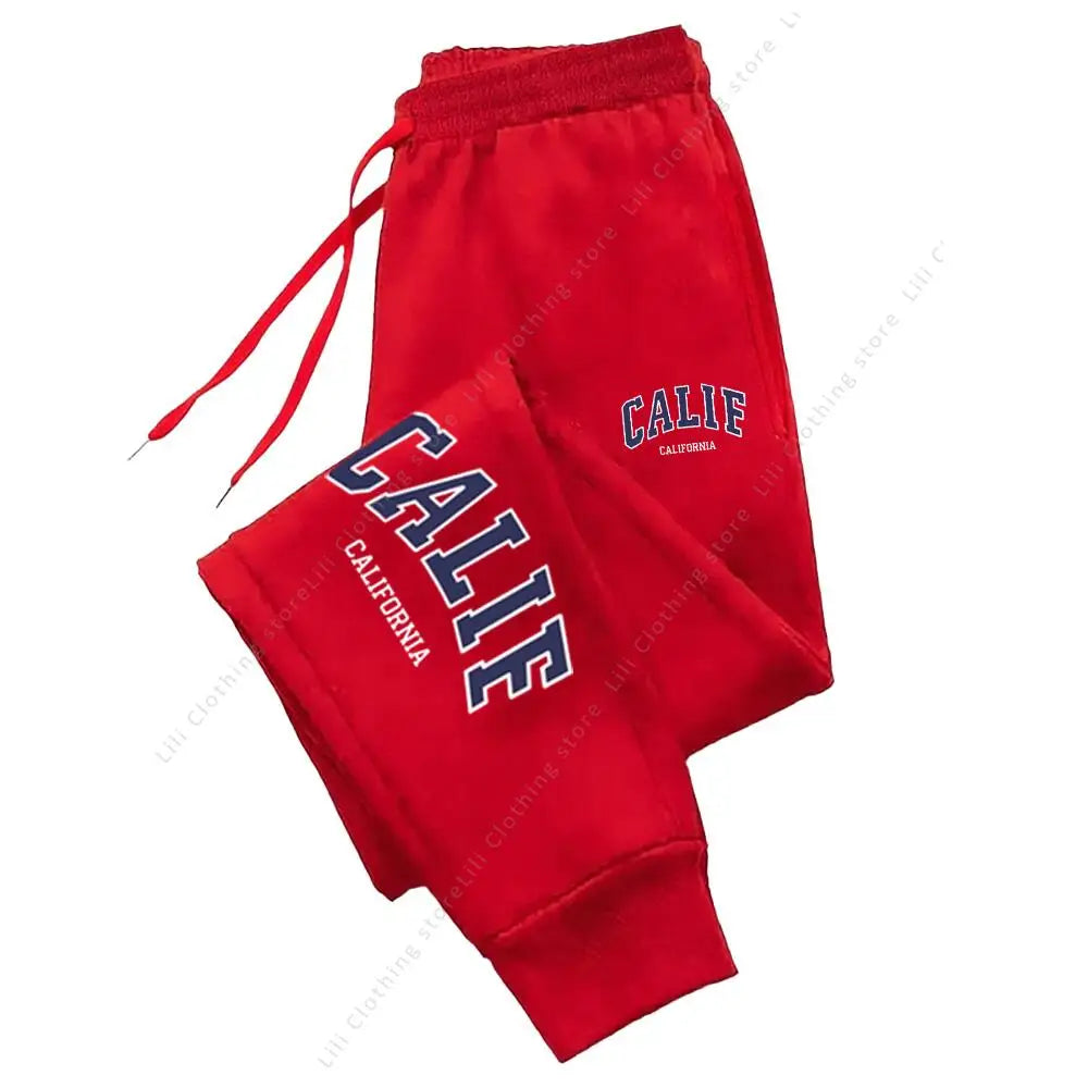 Women's Pants High Quality Trousers Autumn Winter CALIF Letter Print Casual Sports Sweatpants Outdoor Running Jogger Pants Woman