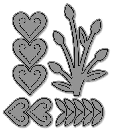 Valentine's Day 2026 New Love Blooms Candy Hearts  Paper Clips Metal Cutting Dies Clear Stamps Stencil For DIY Scrapbook Diary