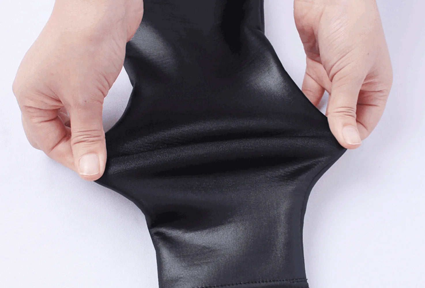 Shiny Plus Size Leggings Black 2X 3X Super Stretch Spandex Clothing PU Leather Pant Tummy Control Oversized Faux Leather Legging