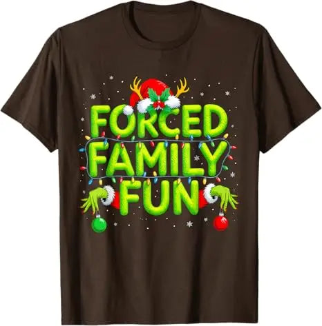 Funny Forced Family Fun Christmas Holiday Shirt Men Elf T-Shirt Fashion Xmas Costume Novelty Gift Y2k Humor Saying Tee Pajamas