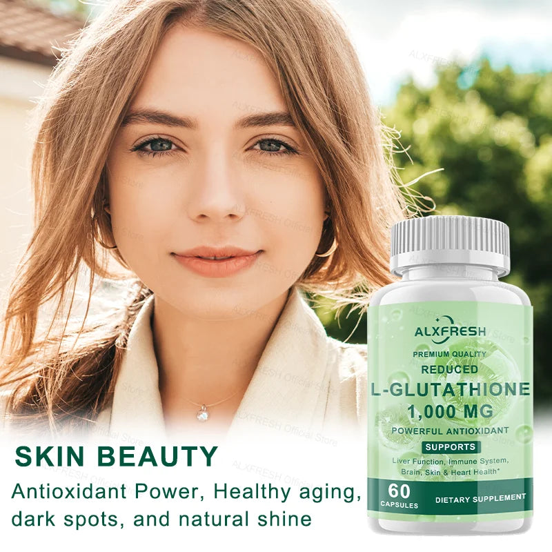 Glutathione Capsules For Skin Whitening Anti-aging Benefits Support Brain Health Boost Energy Relieve Fatigue Enhance Immunity