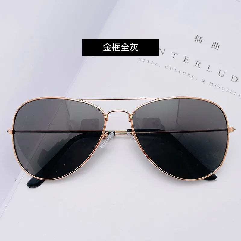2024 Pilot Aviation Sunglasses MenShades Retro Classic Silver Sun Glasses Female Male  Brand  metal frame sunglasses sunshade