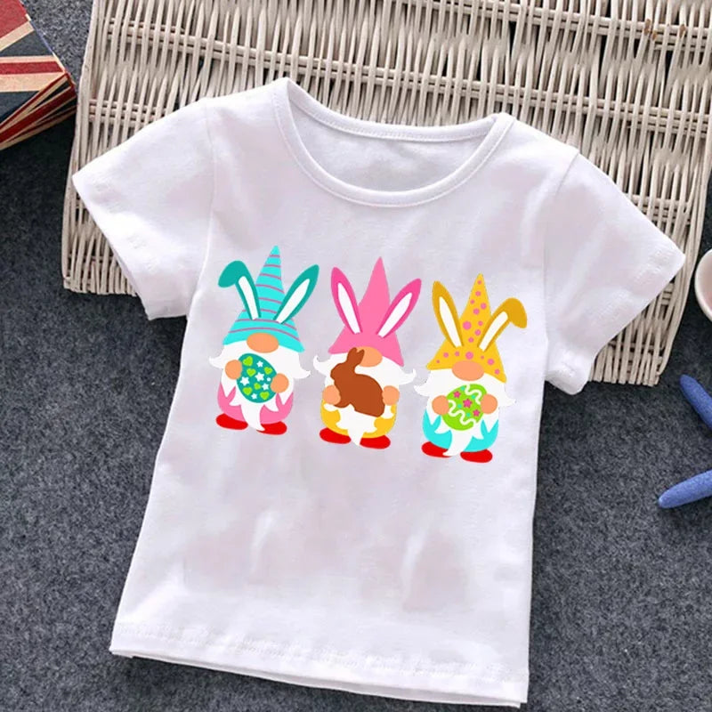 Easter Fashion Children's Short Sleeve Boys Casual Shirt New Summer Dress Girls Half Sleeve Kids Clothes