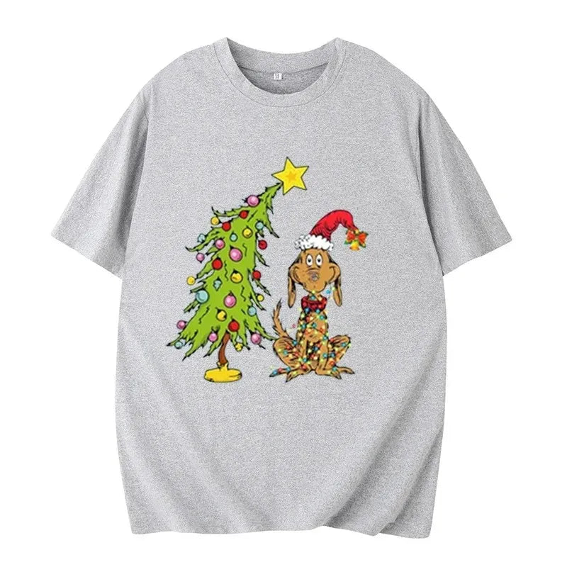Funny Christmas Shirt for Family Christmas Party Hip Hop Streetwear Breathable Casual Crew Neck Tshir