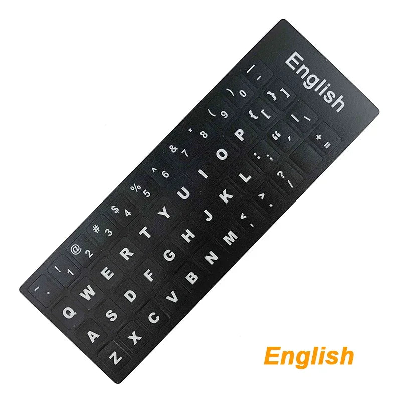 Russian French English Arabic Spanish Portuguese Hebrew Keyboard Stickers Letter Alphabet Layout Sticker For Laptop Desktop PC