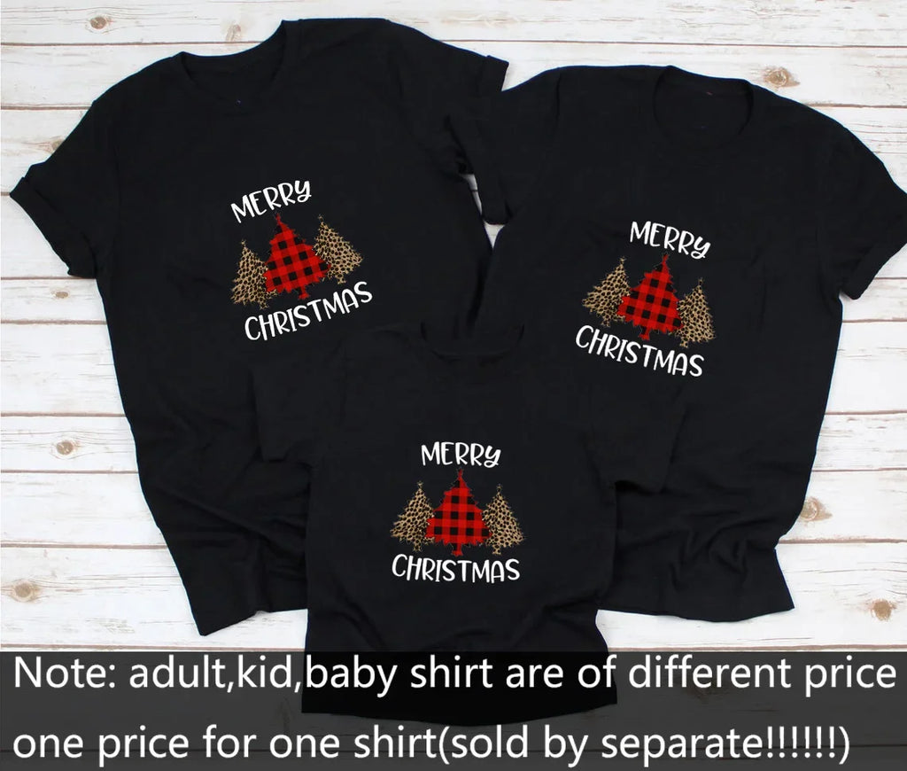 Christmas Family Shirts Christmas Tree Print Men Women Kids Family Matching Clothes Xmas Family Holiday T-Shirt Outfits