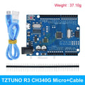 TZTUNO R3 Development Board ATMEGA328P CH340 / ATEGA16U2 Compatible For Arduino With Cable UNOR3 Proto Shield Expansion Board
