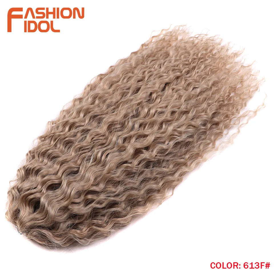 FASHION IDOL Ariel Twist Crochet Hair Synthetic 22 Inch 300g 3 Bundles Water Wave Hair Extensions Ombre Blonde Braid Curly Hair