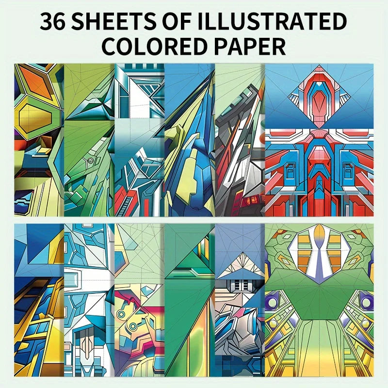 36 Paper Folding Planes/12 Cool Models - Pre Pressed Line Paper Folding Plane Set, Back To School, Halloween, Christmas Gifts