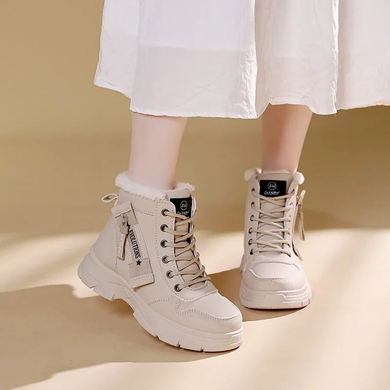 Winter Snow Boots for Women Solid Color New Casual High-top Shoes Warm Sneakers Platform Comfortable Ankle Boots Shoes for Women