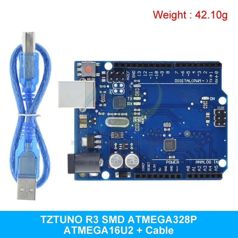 TZTUNO R3 Development Board ATMEGA328P CH340 / ATEGA16U2 Compatible For Arduino With Cable UNOR3 Proto Shield Expansion Board