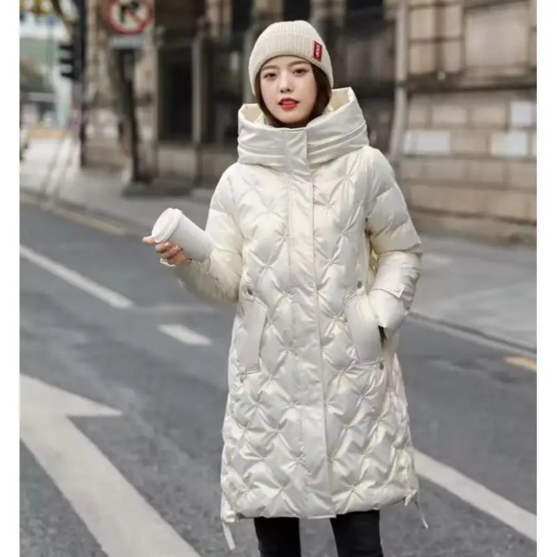 Winter Female Fashion Long Cotton-padded Coat Womens Casual Hooded Parkas Womens Winter Jacket Coat Down Jacket