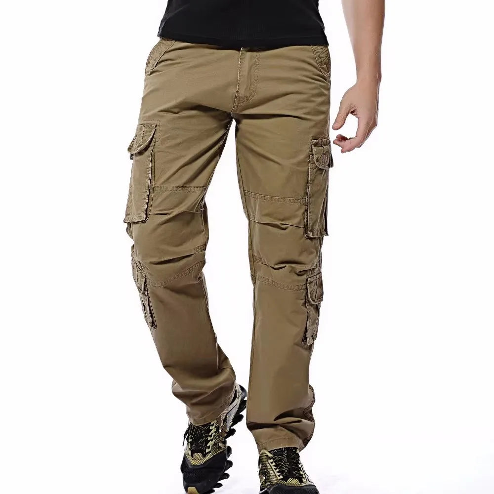 Fashion Cotton Cargo Pants Men Loose Casual Trousers Jogging Cargo Pants Men Solid Multi Pockets Breathable Trousers Plus Size