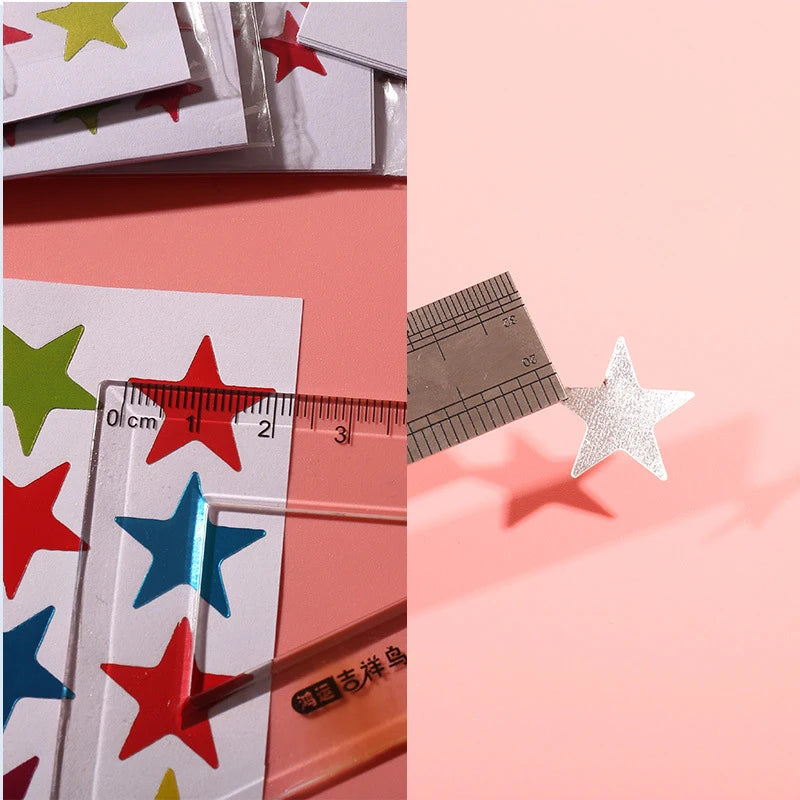 10 Sheets/Pack Gold-Plated Award Glitter Stickers Mother Teacher Praise Label Award Five-Pointed Star Love Sticker