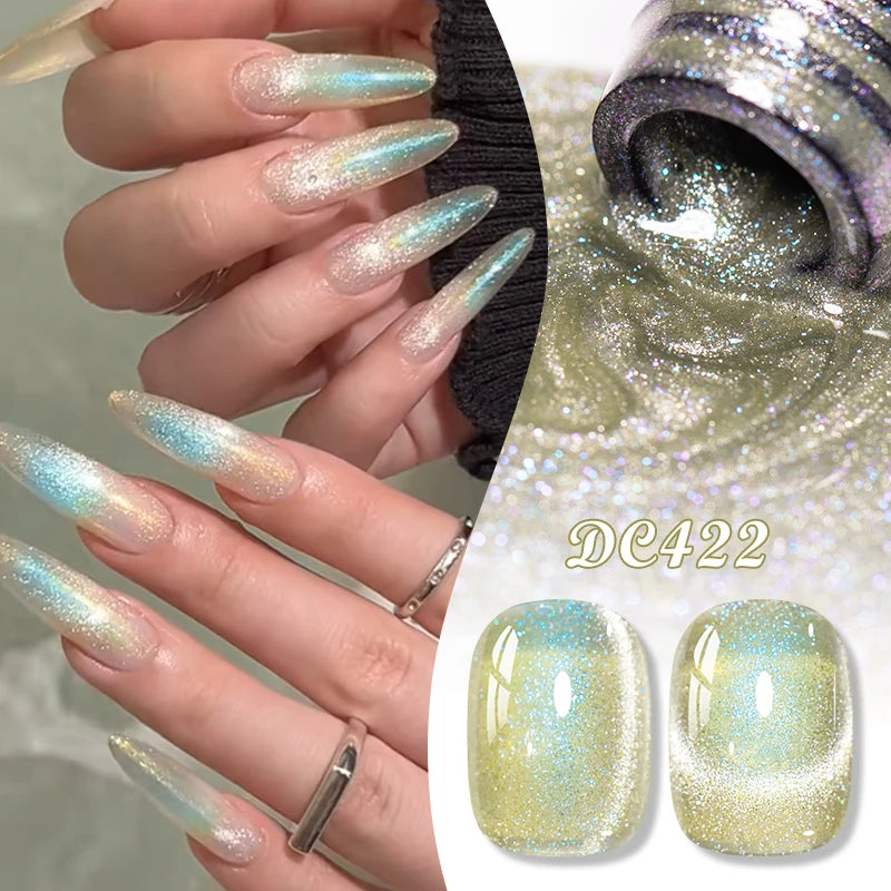 Auroras Glitter Cat Magnetic Gel Gel Polish Sparkling Glitter Laser Semi Permanent Soak Off UV Gel Varnish Manicure Nail Art DIY