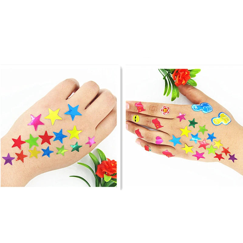 10 Sheets/Pack Gold-Plated Award Glitter Stickers Mother Teacher Praise Label Award Five-Pointed Star Love Sticker