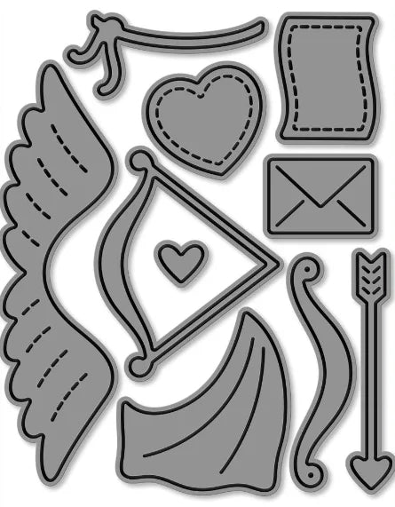 Valentine's Day 2026 New Love Blooms Candy Hearts  Paper Clips Metal Cutting Dies Clear Stamps Stencil For DIY Scrapbook Diary