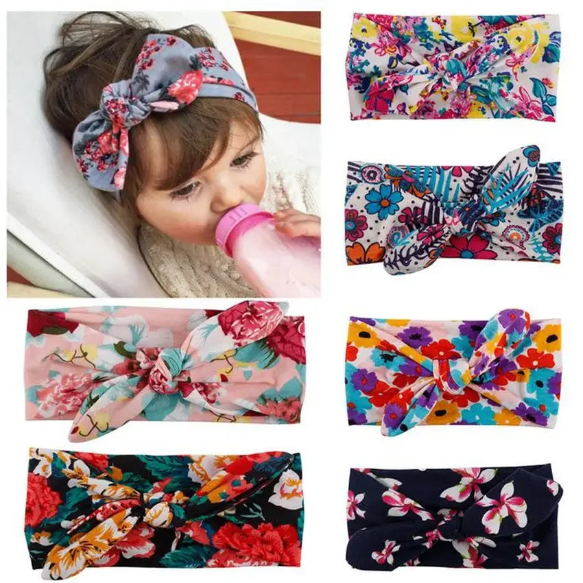 Fashion Baby Top Knot Headbands Kids Headwrap Cotton Flower Cross Elastic Girls Turban Tie Headwear Hair Band Accessories Gifts