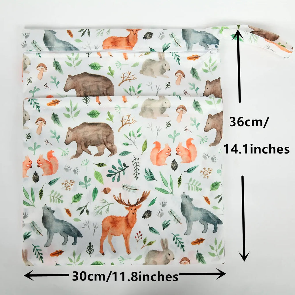 [Sigzagor]1 Wet Dry Bag Diaper Bag Nappy Bag Insert Two Zippered Baby Waterproof Reusable Skull Jack Skeleton 100 Designs