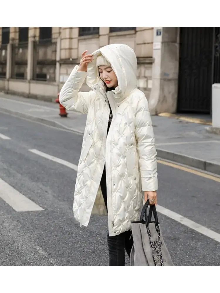 Winter Female Fashion Long Cotton-padded Coat Womens Casual Hooded Parkas Womens Winter Jacket Coat Down Jacket