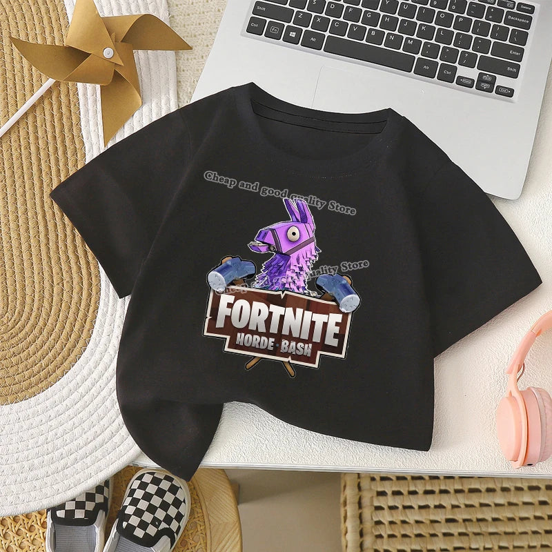 FORTNITED Boys T Shirt Girl Baby Summer Clothes Children Cotton Tee Shirts Print Short Sleeve Kid Tops Toddler Anime Tees Gifts