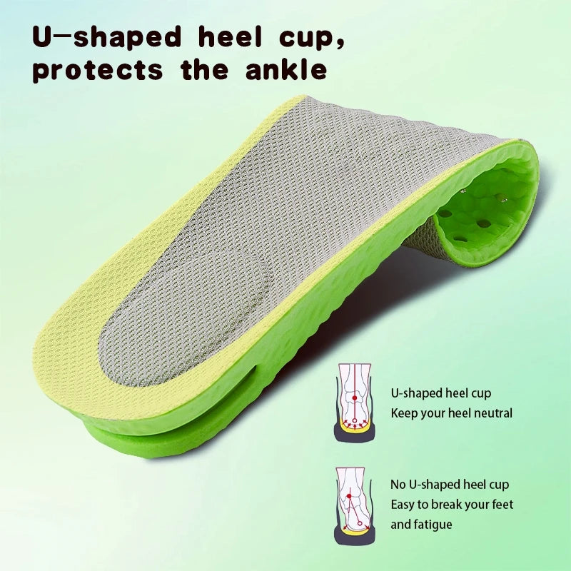 NEW Height Increase Insole for Men Growing Sole Shoes Insoles Unisex Quality Sports Air Shock Absorbing Anti-Odour Shoe Pads